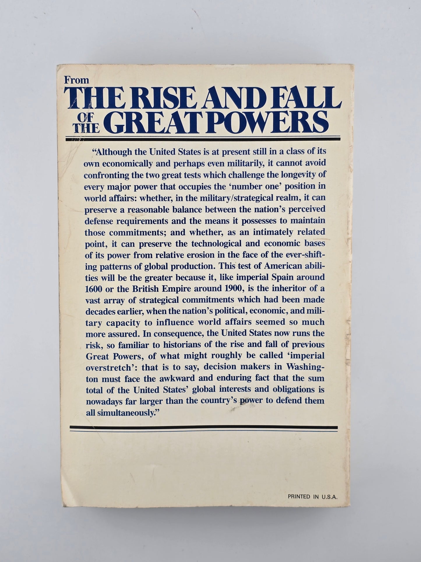 The Rise and Fall of the Great Powers by Paul Kennedy