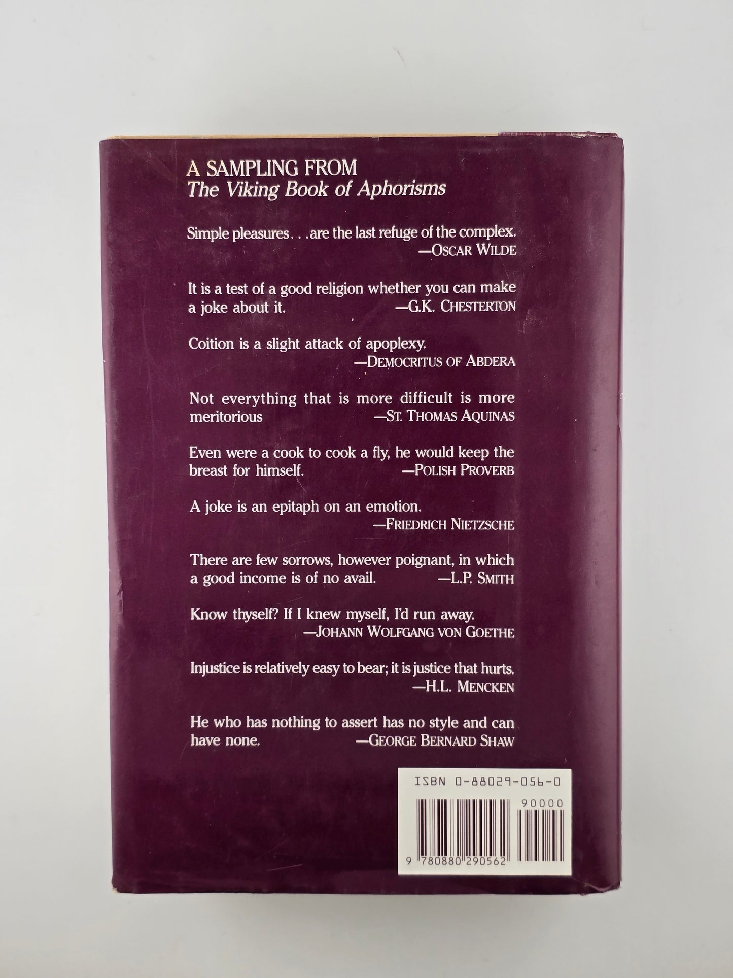 The Viking Book of Aphorisms by W. H. Auden and Louis Kronenberger