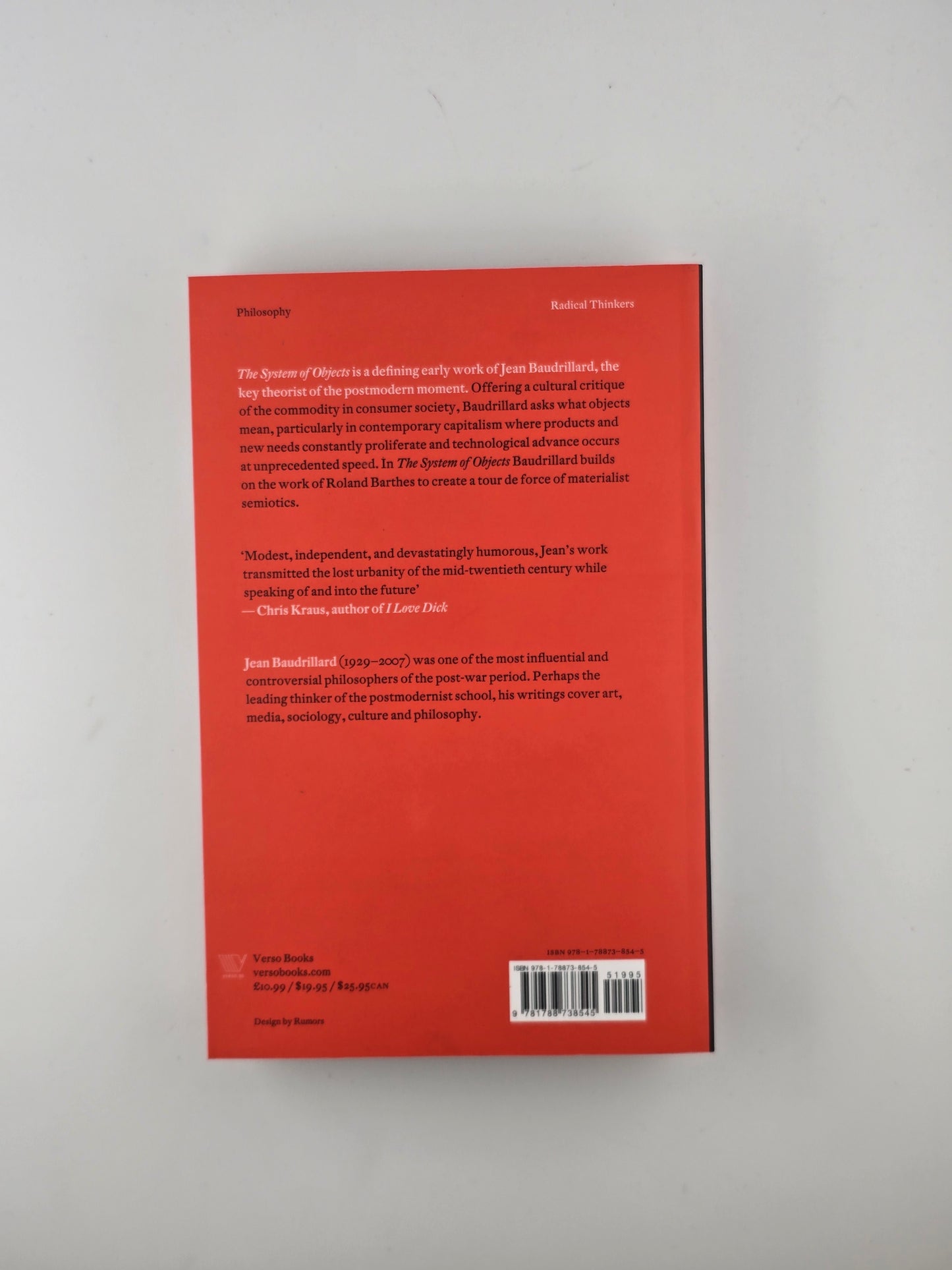 The System of Objects by Jean Baudrillard