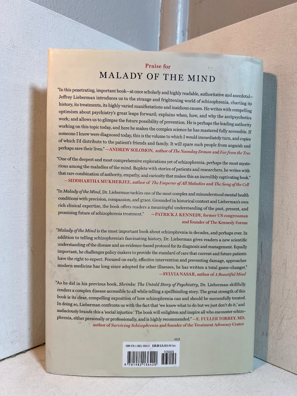 Malady of the Mind - Schizophrenia and the Path to Prevention by Jeffrey A. Lieberman