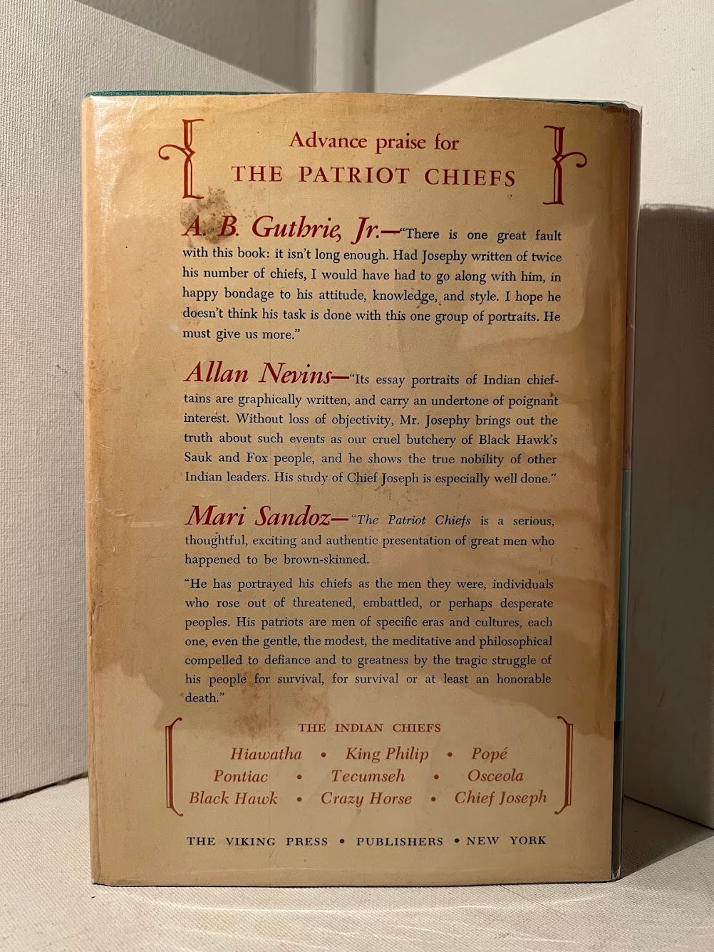 The Patriot Chiefs by Alvin M. Josephy