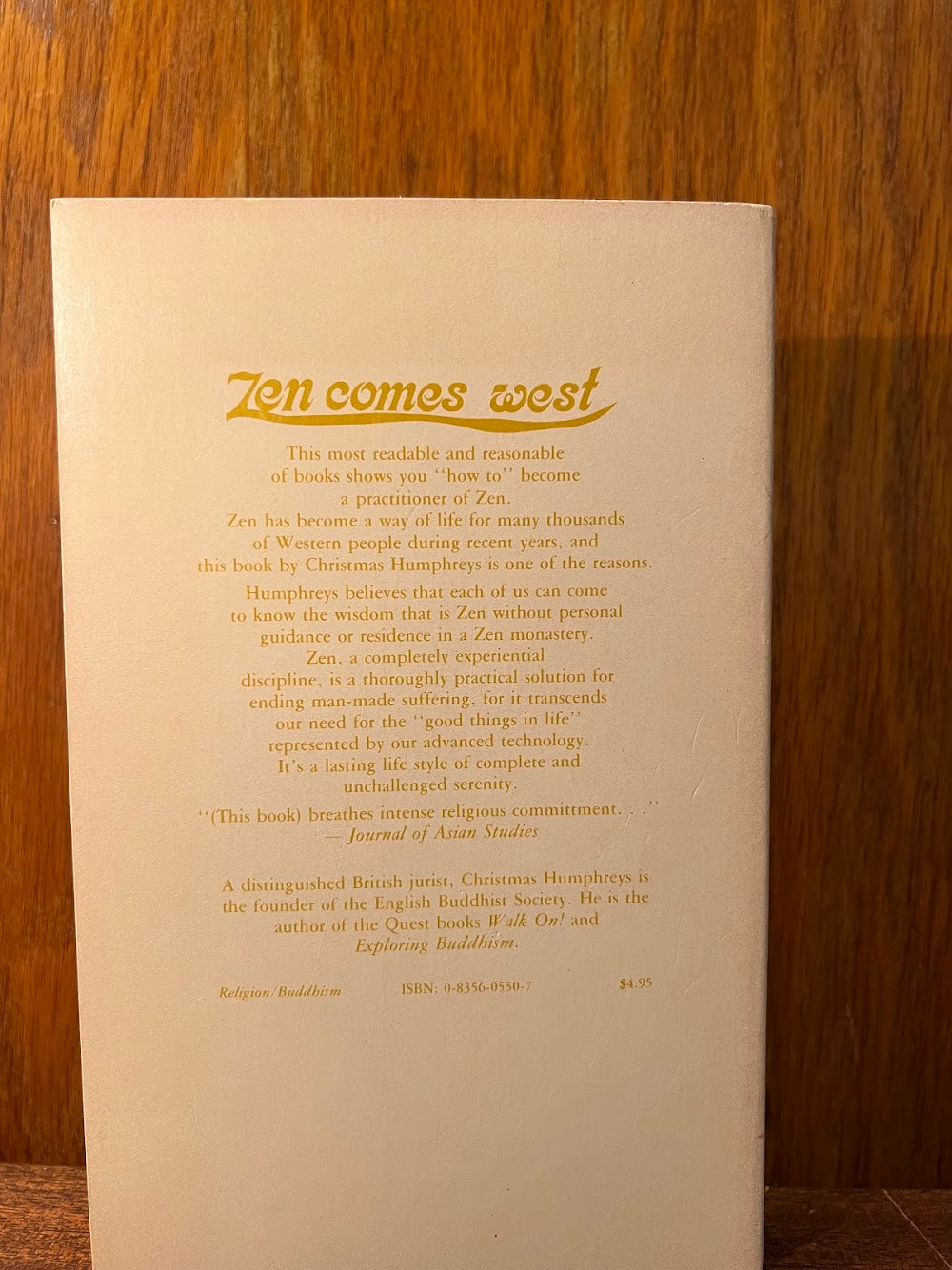 A Western Approach to Zen by Christmas Humphreys