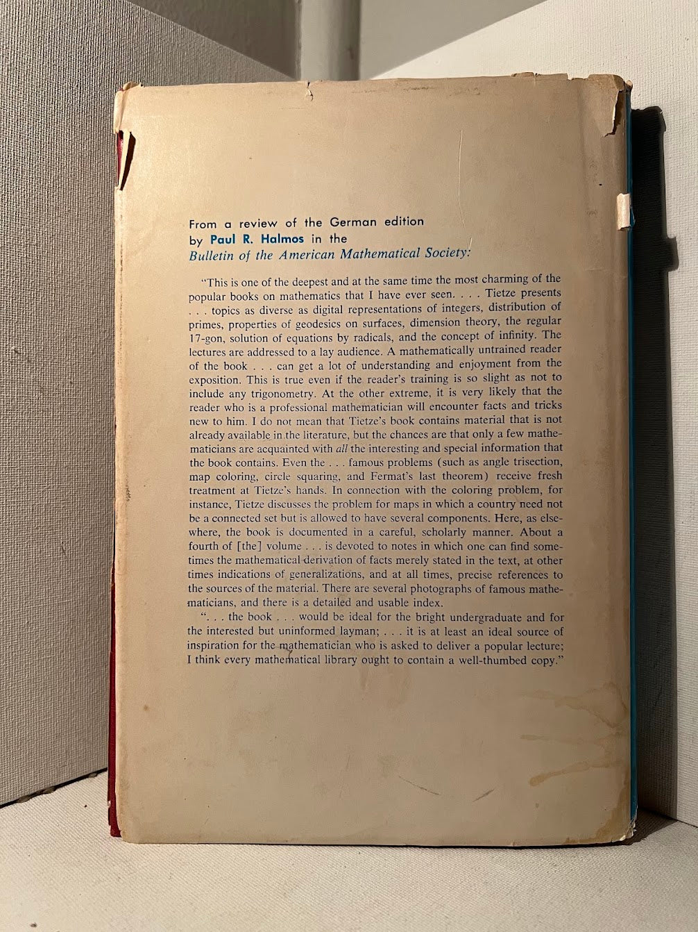 Famous Problems of Mathematics by Heinrich Tietze