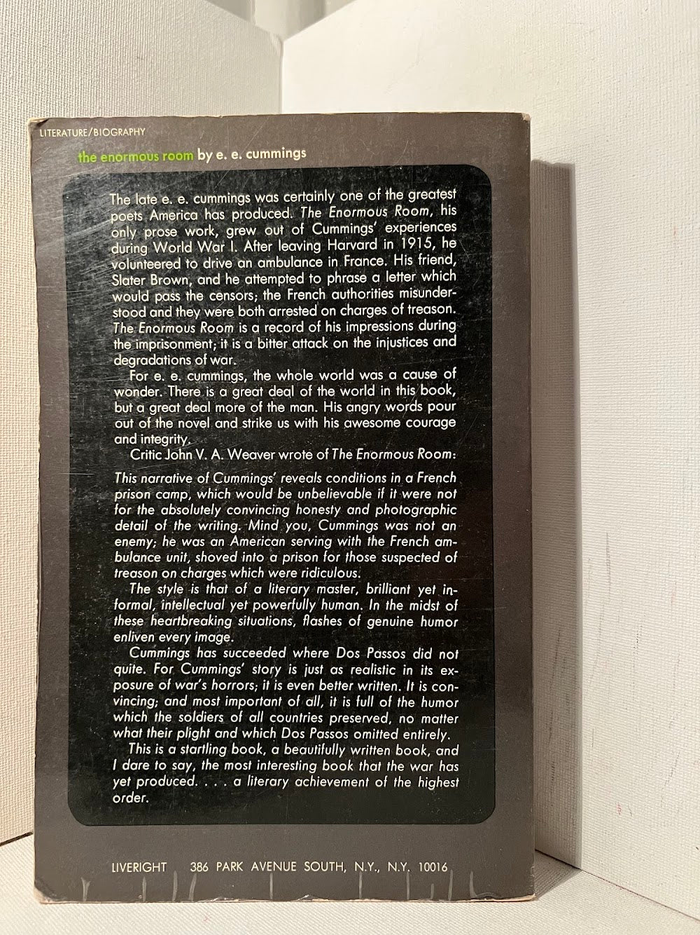 The Enormous Room by E.E. Cummings