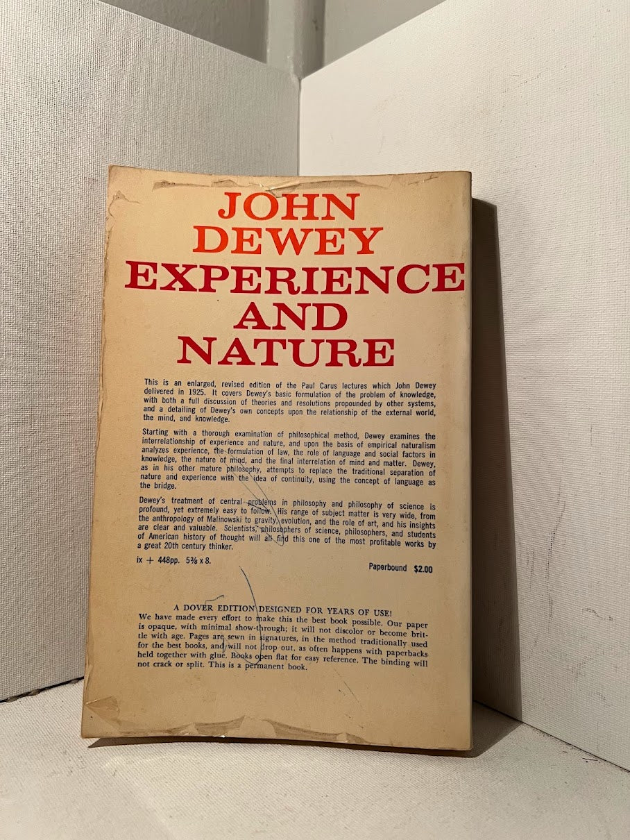 Experience and Nature by John Dewey