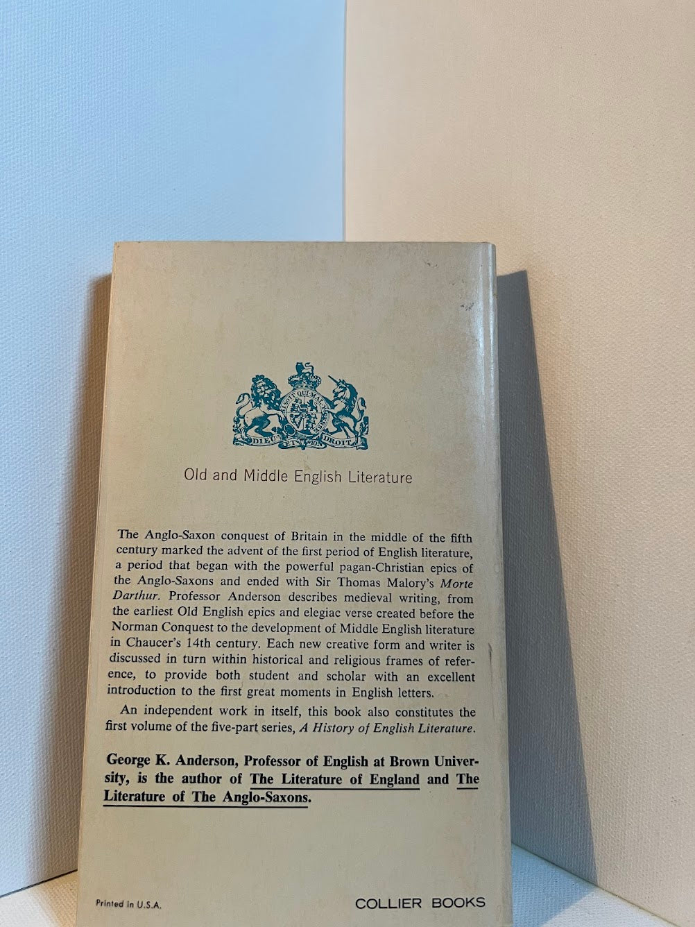 Old and Middle English Literature from the Beginnings to 1485 by George K. Anderson