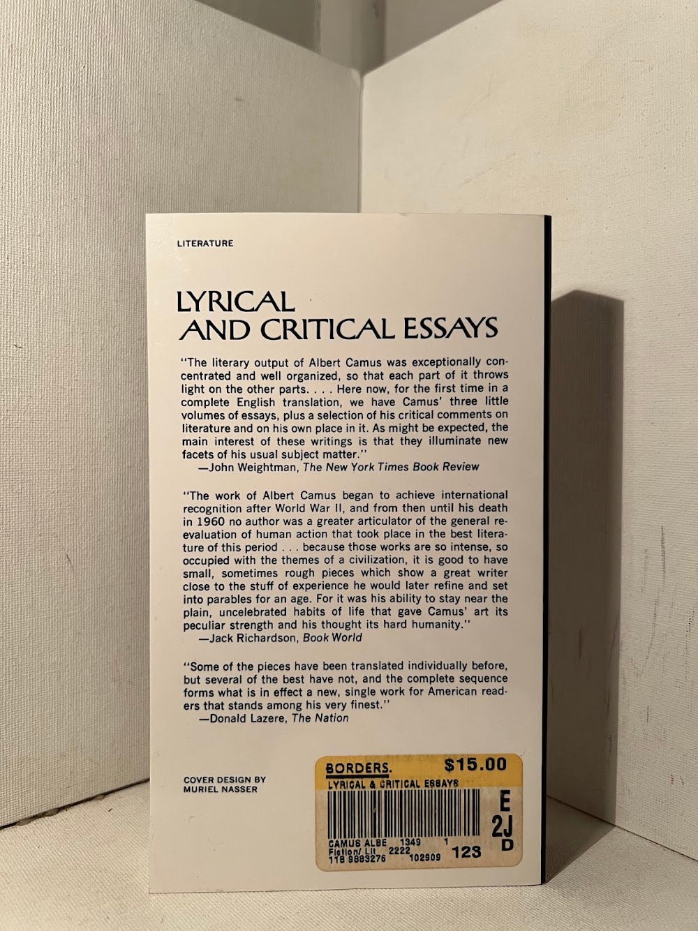 Lyrical and Critical Essays by Albert Camus