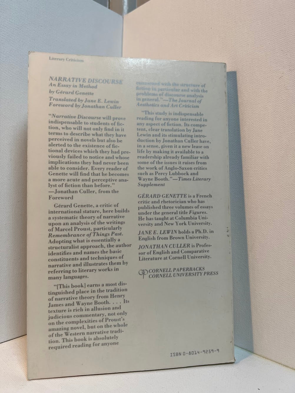 Narrative Discourse - An Essay in Method by Gerard Genette