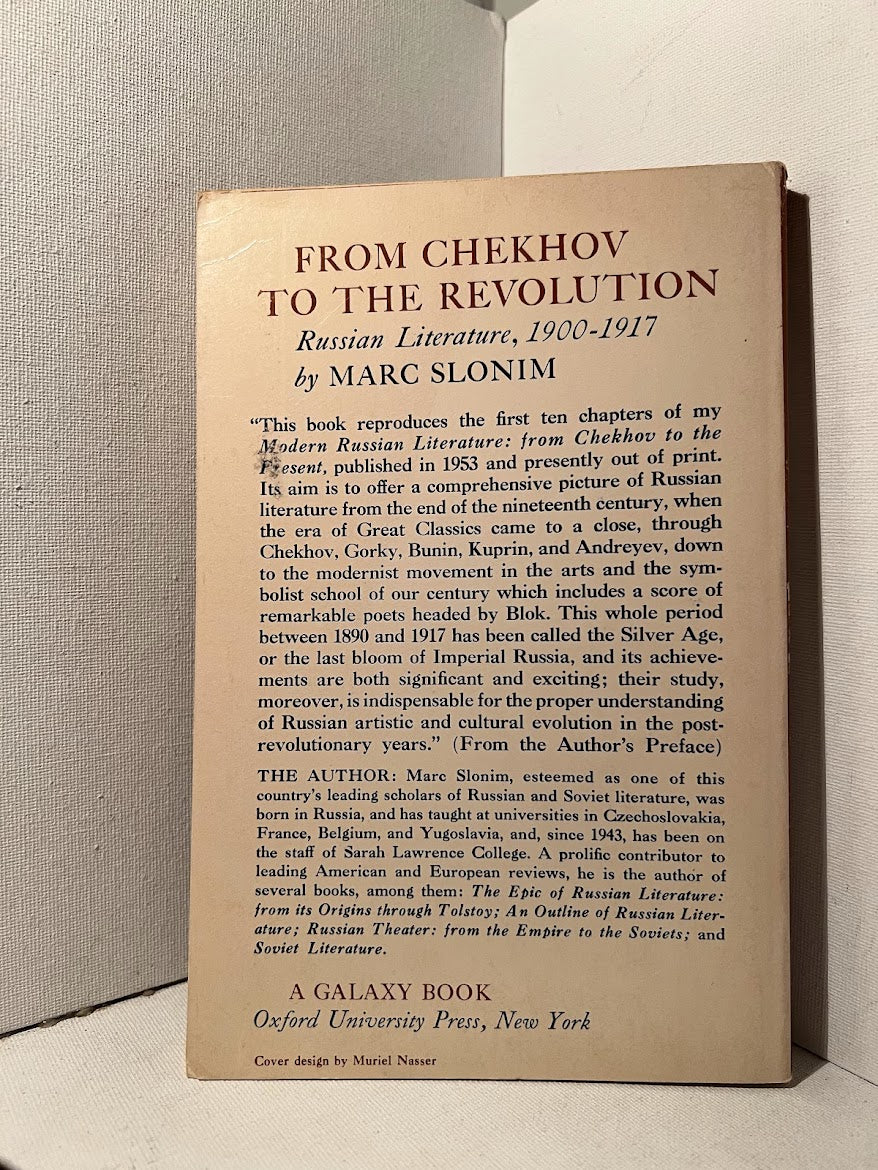 From Chekhov to the Revolution: Russian Literature 1900-1917 by Marc Slonim