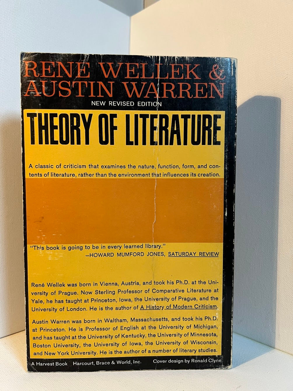 Theory of Literature by Rene Wellek & Austin Warren