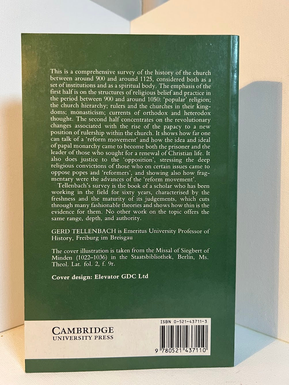 The Church in Western Europe from the Tenth to the Early Twelfth Century by Gerd Tellenbach