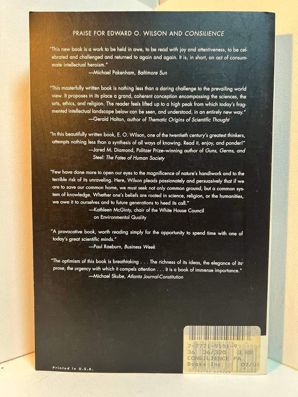 Consilience by Edward O. Wilson