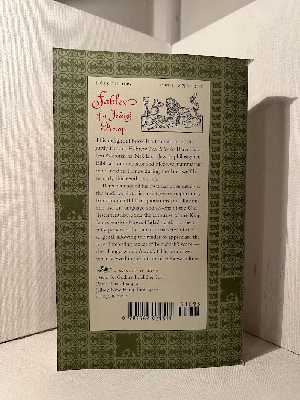 Fables of a Jewish Aesop translated by Moses Hadas