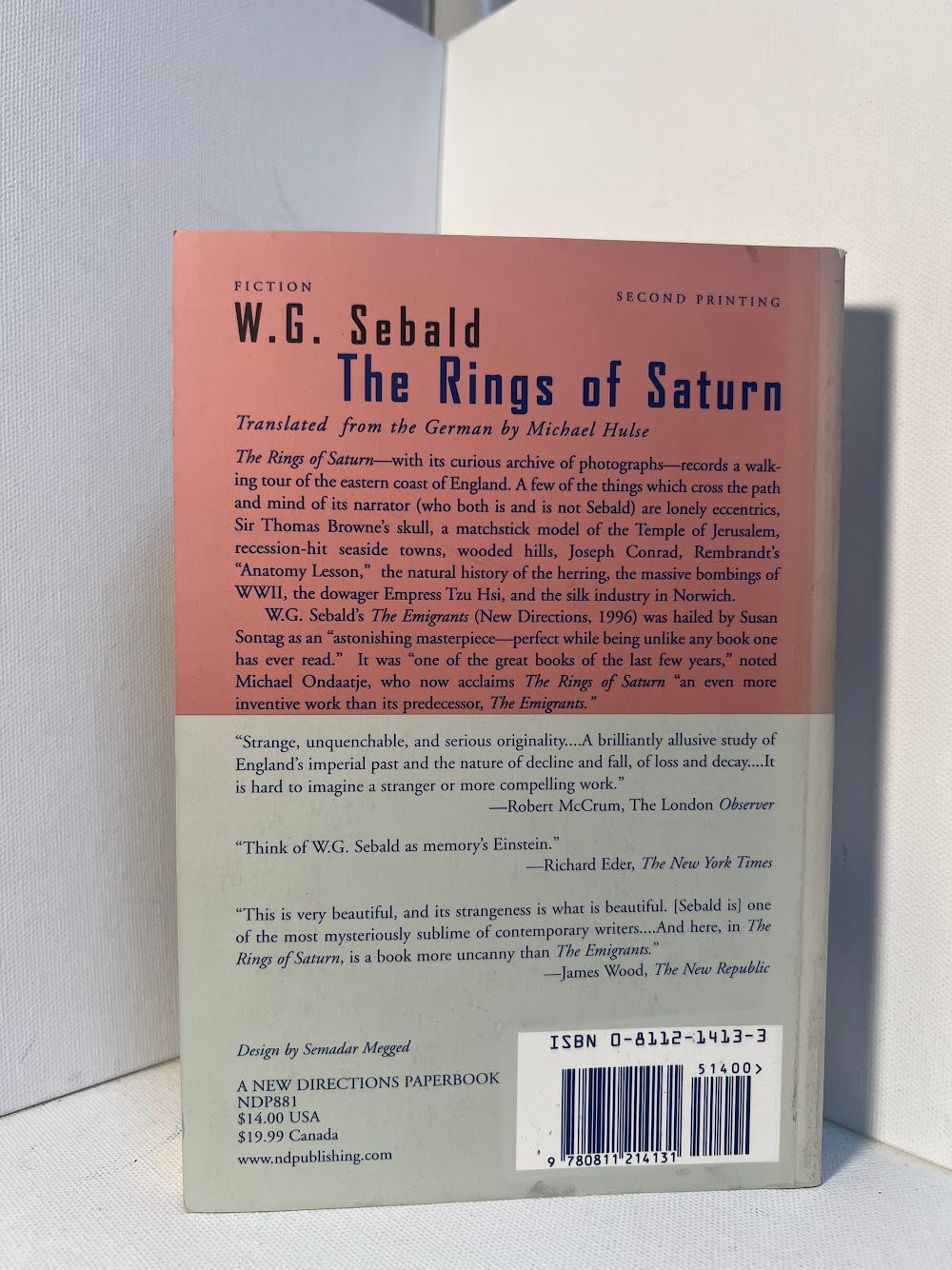 The Rings of Saturn by W.G. Sebald