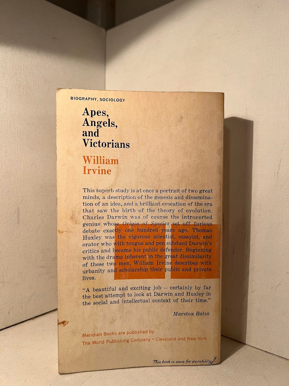 Apes, Angels, and Victorians - Darwin, Huxley, and Evolution by William Irvine