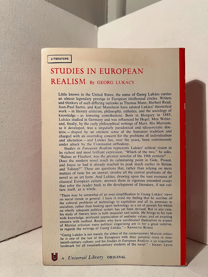 Studies in European Realism by George Lukacs