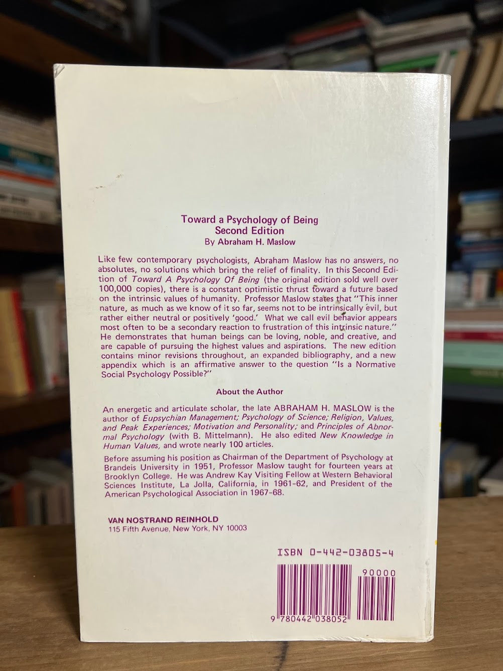 Toward a Psychology of Being by Abraham Maslow