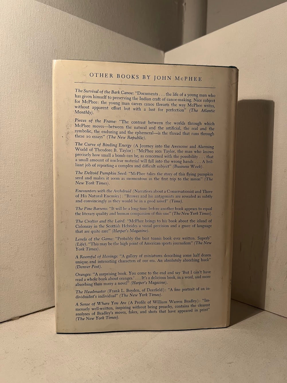 Coming Into the Country by John McPhee