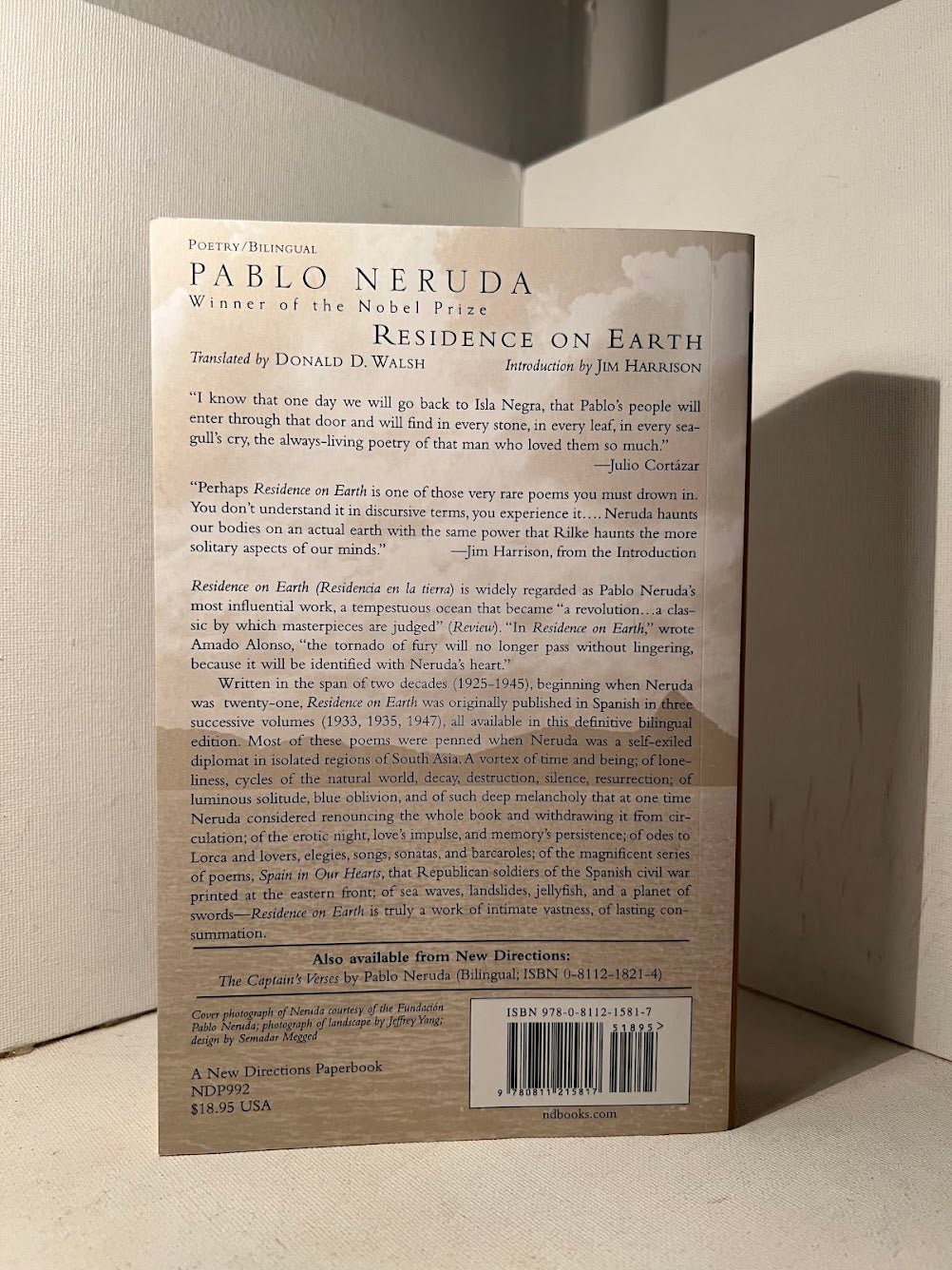 Residence on Earth by Pablo Neruda