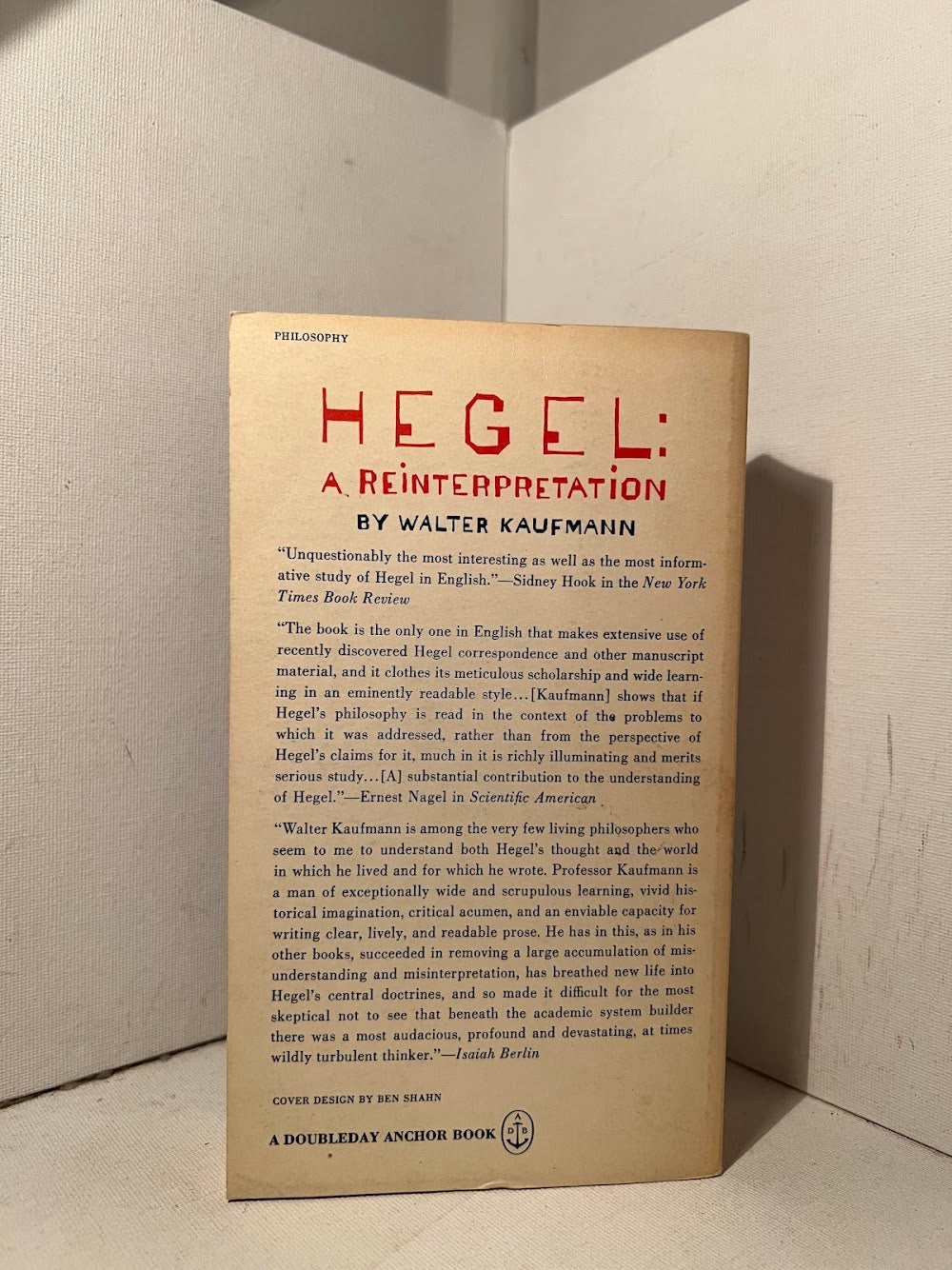 Hegel: A Reinterpretation by Walter Kaufmann