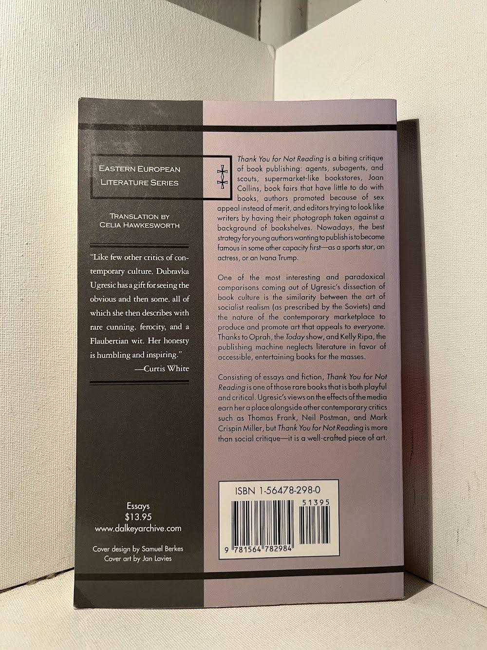 Thank You For Not Reading by Dubravka Ugresic