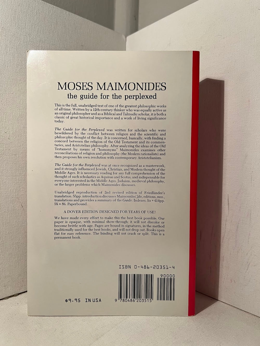 The Guide for the Perplexed by Moses Maimonides