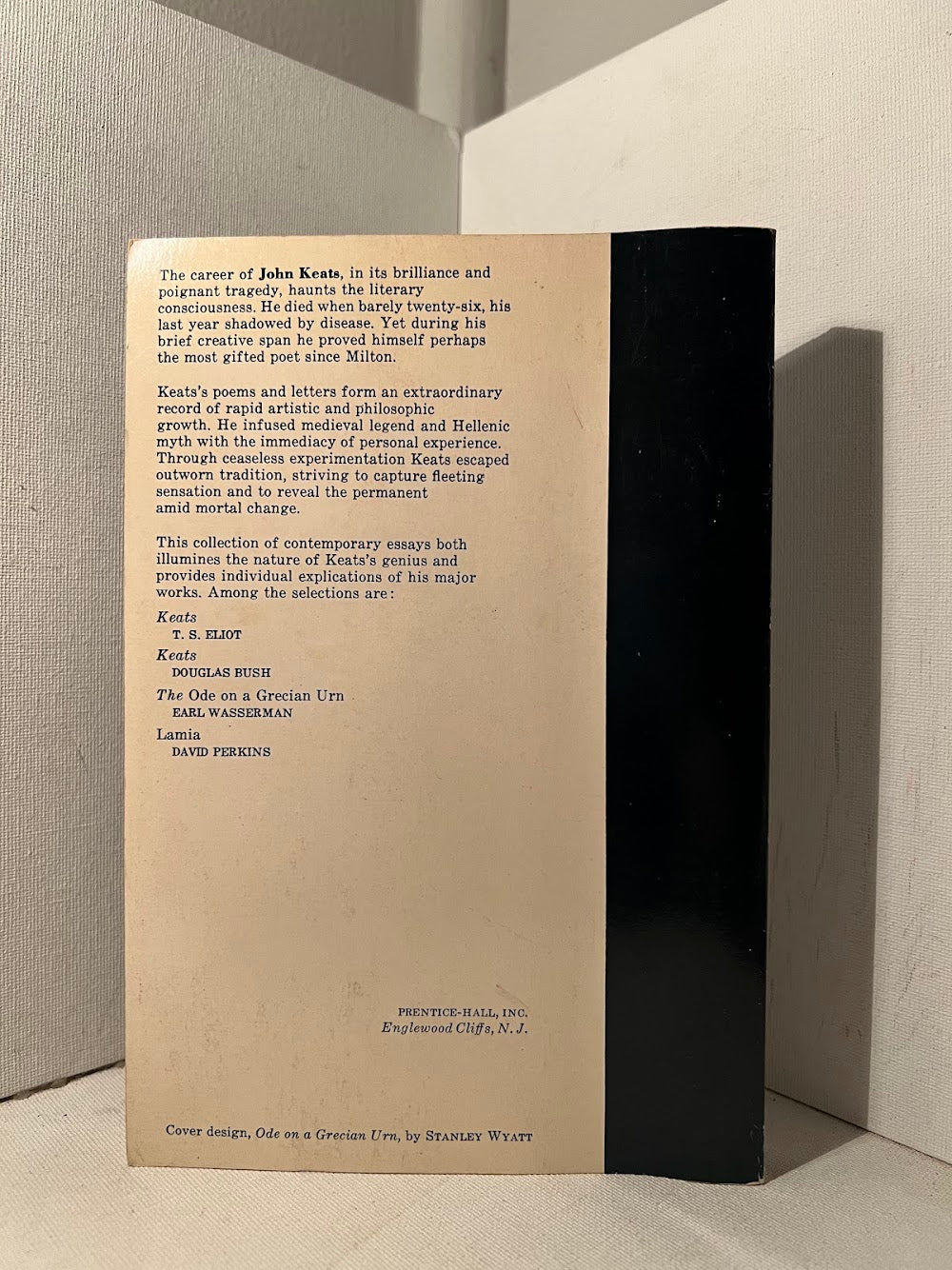 Keats - A Collection of Critical Essays edited by Walter Jacksob Bate