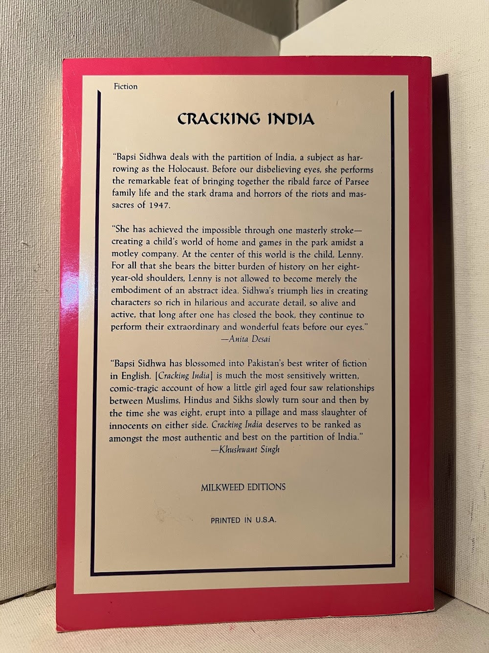 Cracking India by Bapsi Sidhwa