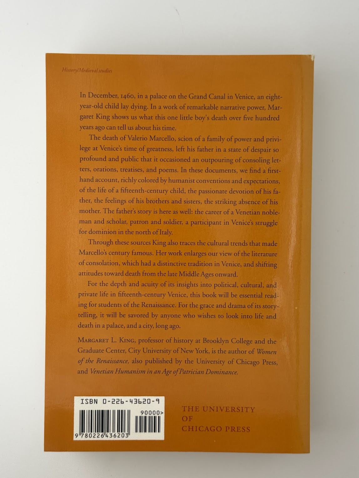 The Death of the Child Valerio Marcello by Margaret L. King