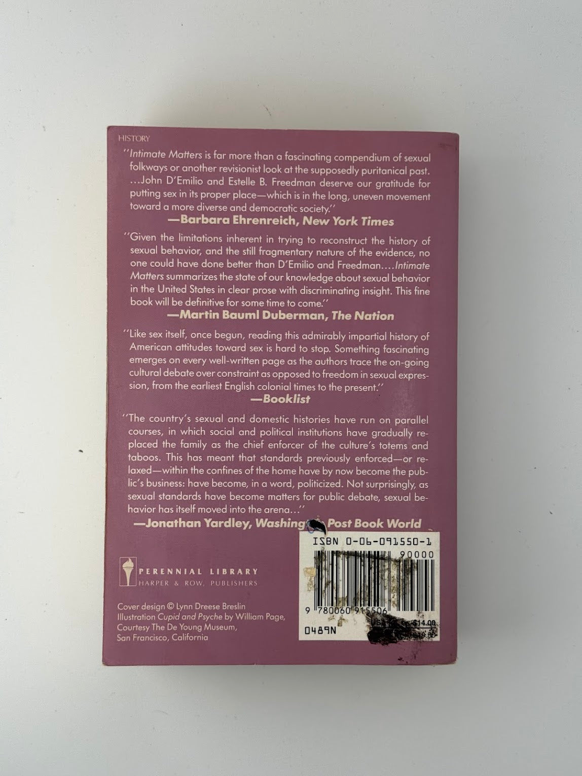 Intimate Matters - A History of Sexuality in America by John D'Emilio and Estelle B. Freedman