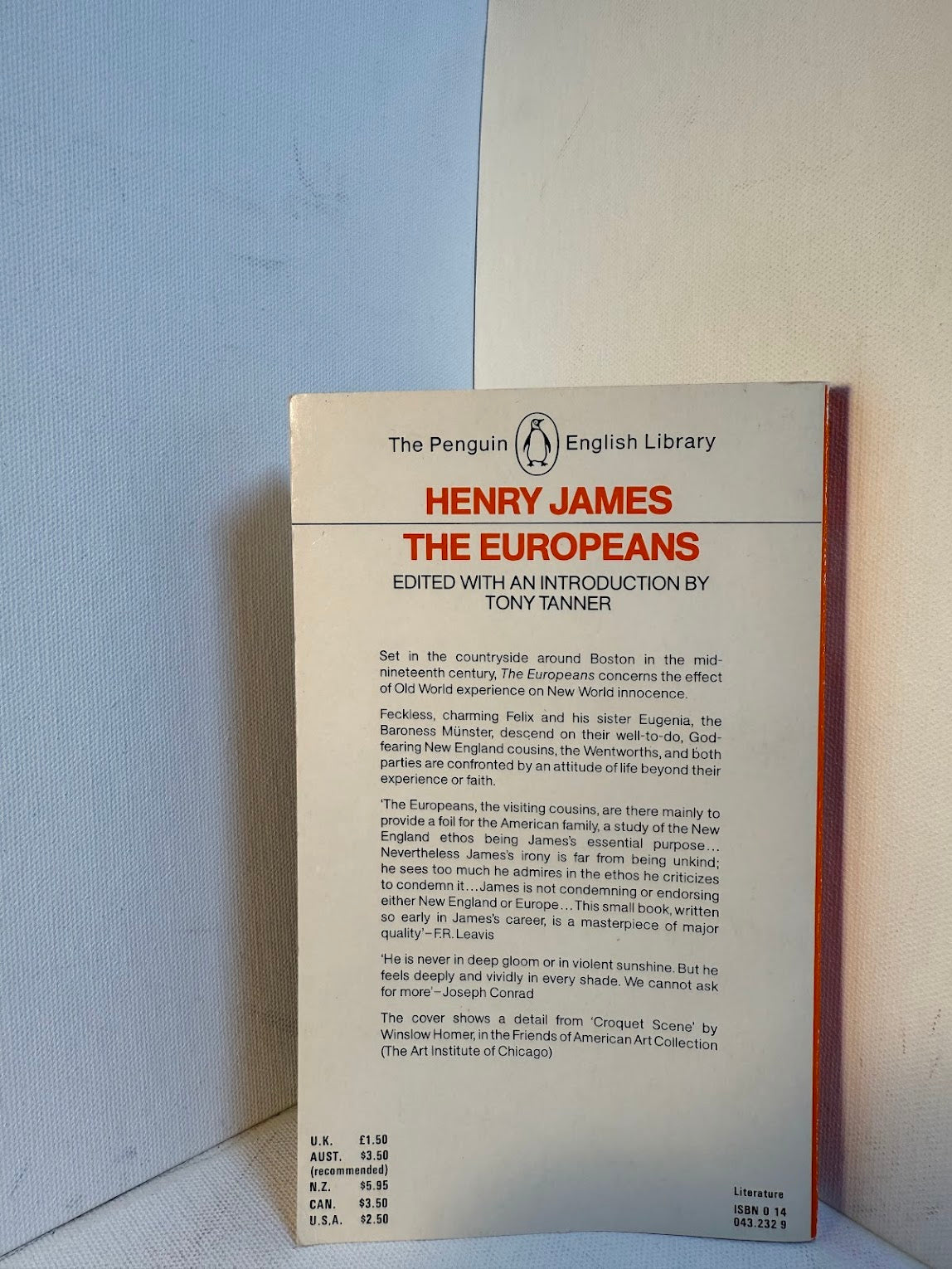 The Europeans by Henry James