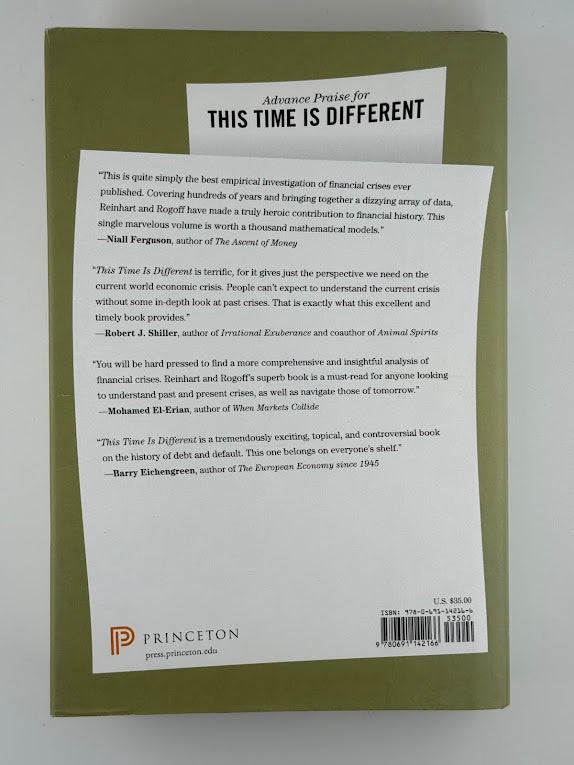 This Time Is Different - Eight Centuries of Financial Folly by Carmen M. Reinhart & Kenneth S. Rogoff