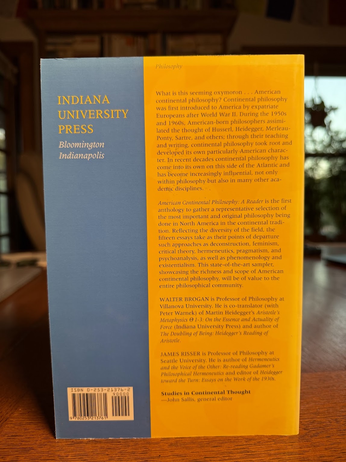 American Continental Philosophy - A Reader edited by Walter Brogan & James Risser