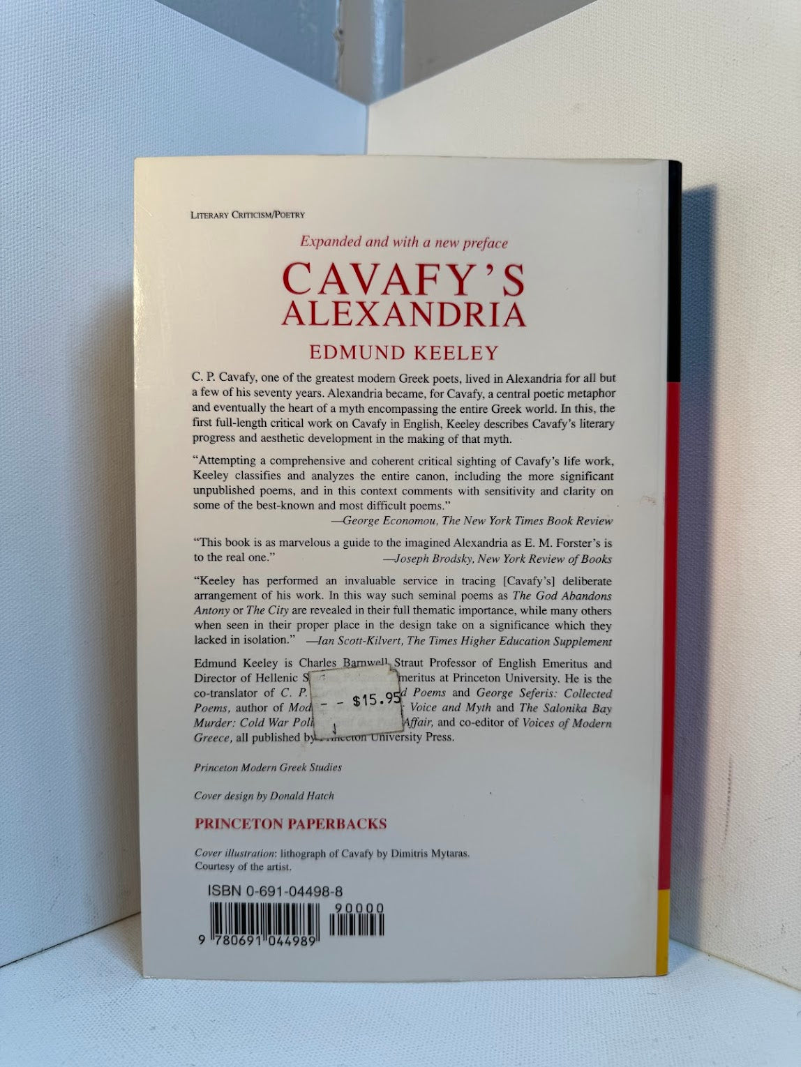 Cavafy's Alexandria by Edmund Keeley