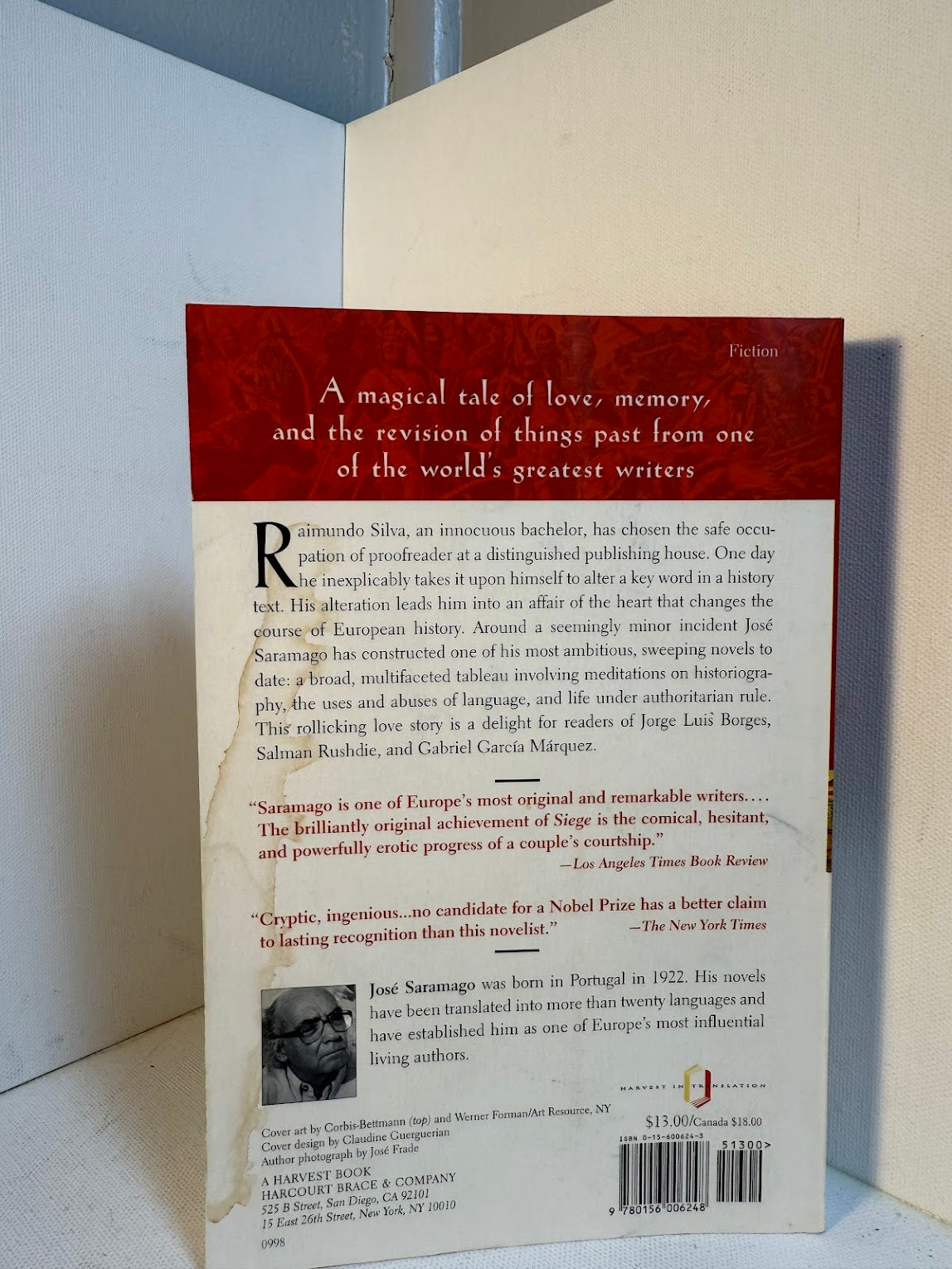 The History of the Siege of Lisbon by Jose Saramago