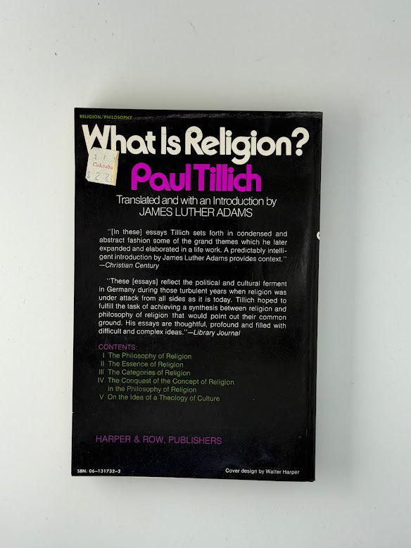 What Is Religion? by Paul Tillich