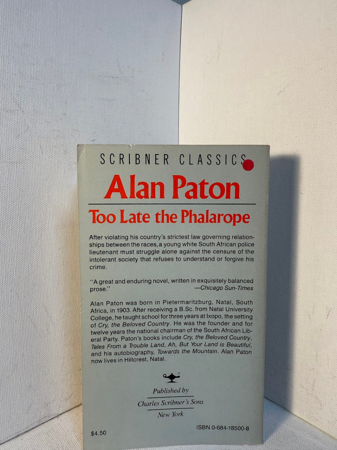 Too Late the Phalarope by Alan Paton