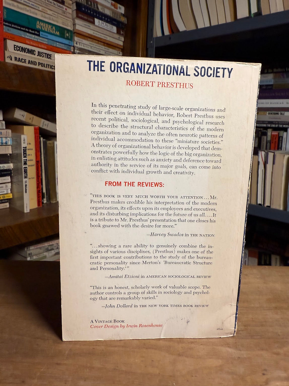 The Organizational Society by Robert Presthus