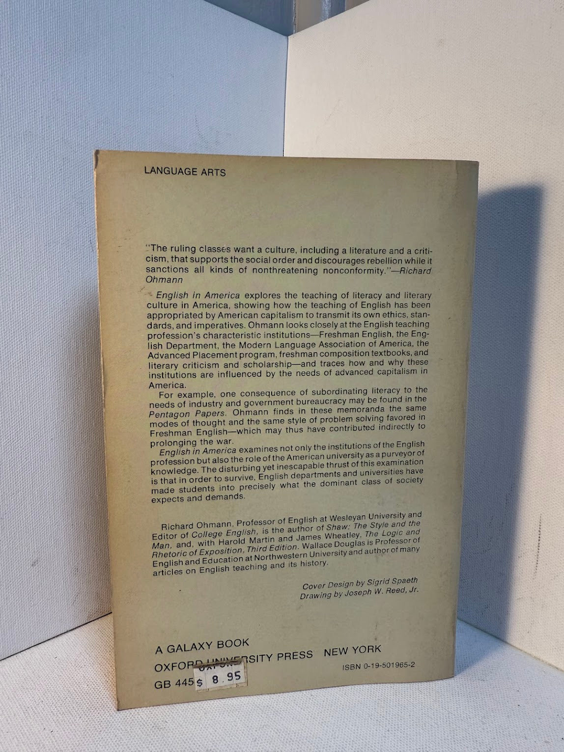 English in America - A Radical View of the Profession by Richard Ohmann