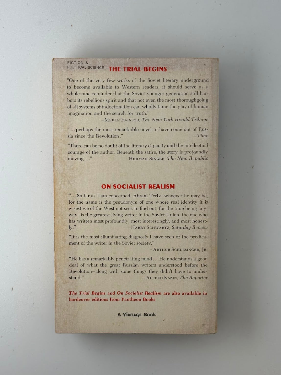 The Trial Begins and On Socialist Realism by Abram Tertz