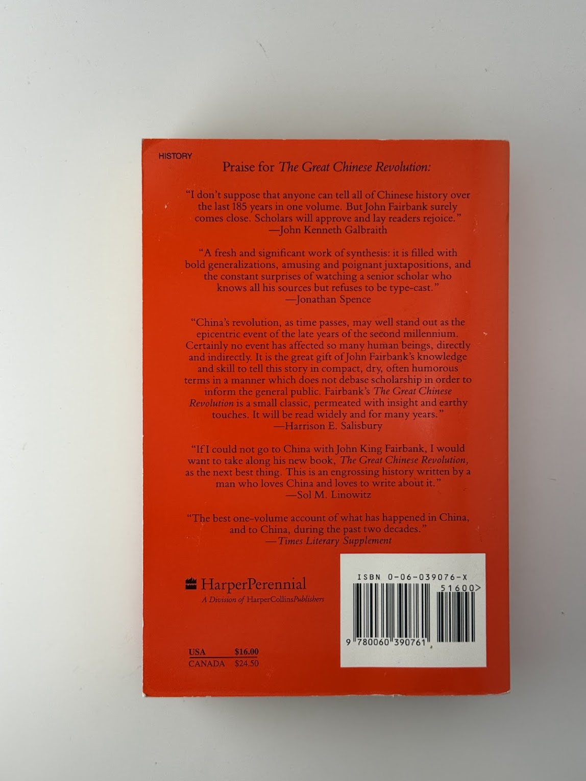 The Great Chinese Revolution 1800-1985 by John King Fairbank