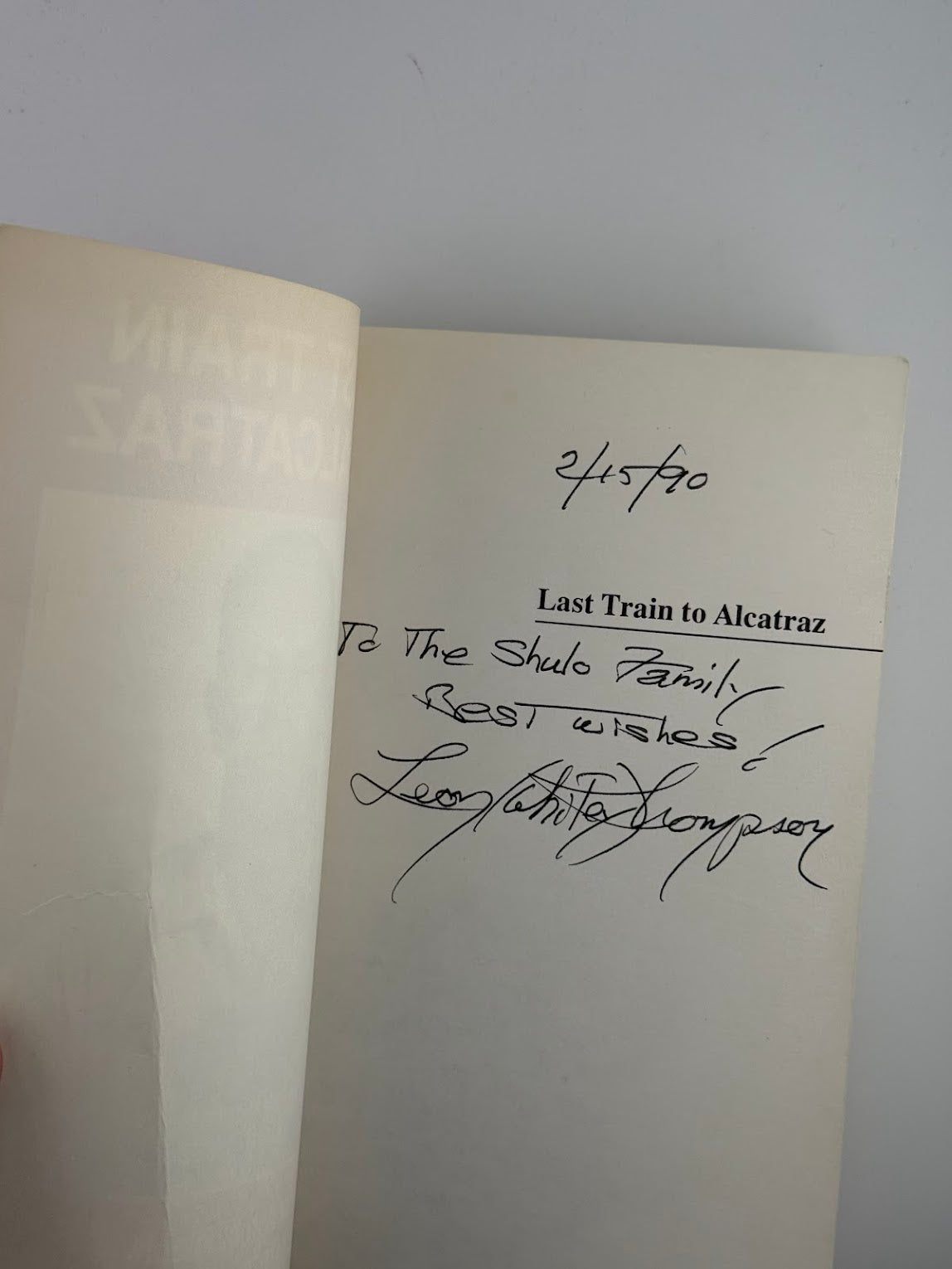 (Signed) Last Train to Alcatraz by Leon Whitey Thompson