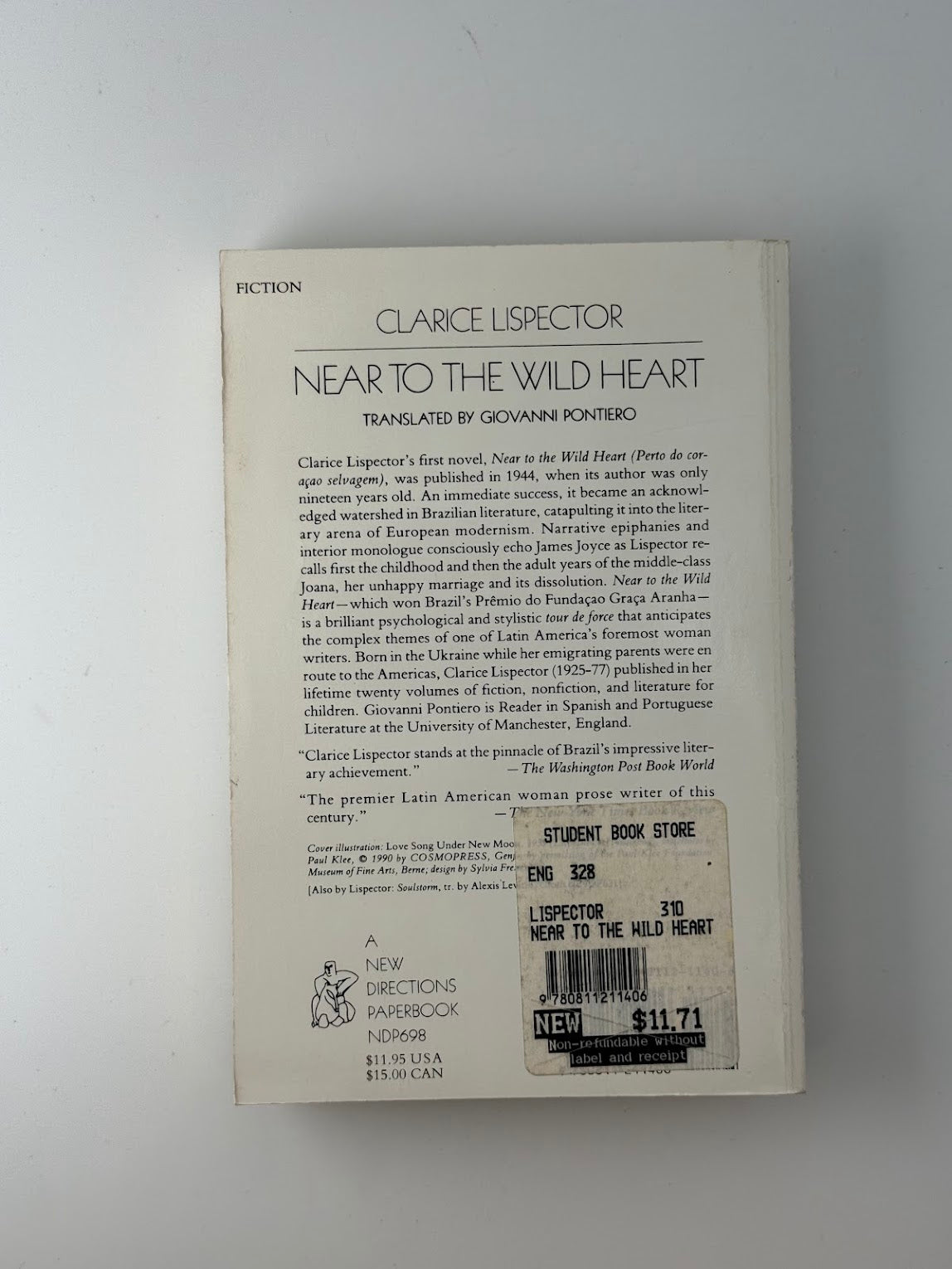 Near to the Wild Heart by Clarice Lispector