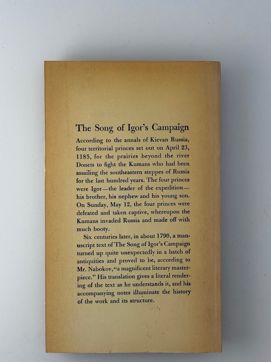 The Song of Igor's Campaign by Vladimir Nabokov