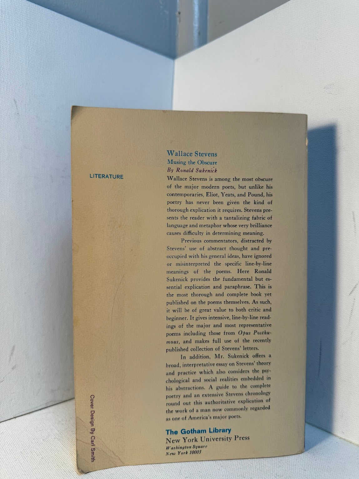 Wallace Stevens Musing the Obscure by Ronald Sukenick