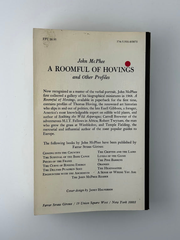 A Roomful of Hovings and Other Profiles by John McPhee