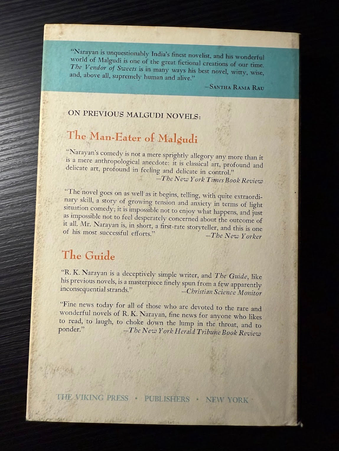 The Vendor of Sweets by R.K. Narayan