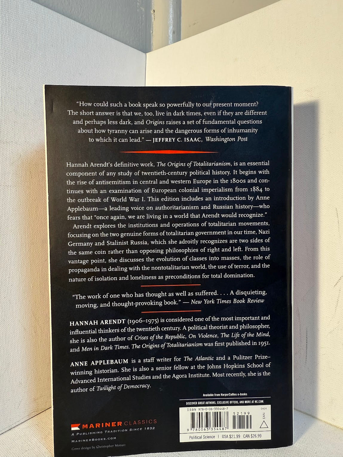The Origins of Totalitarianism by Hannah Arendt
