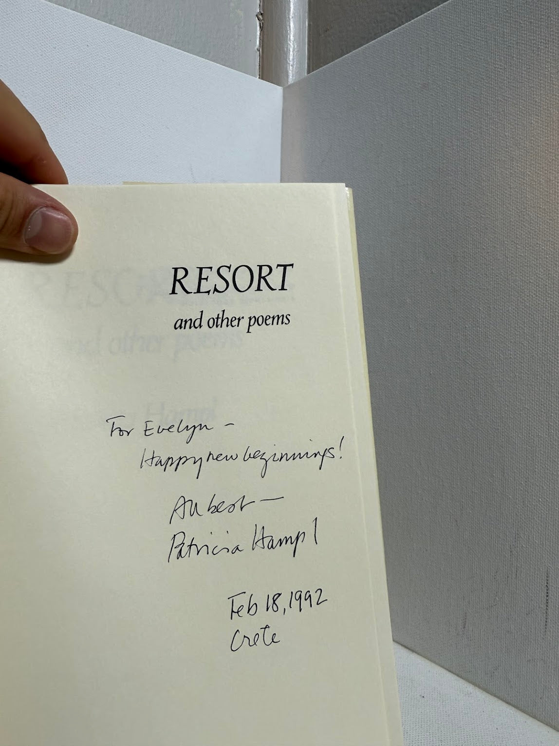 (Signed) Resort and Other Poems by Patricia Hampl