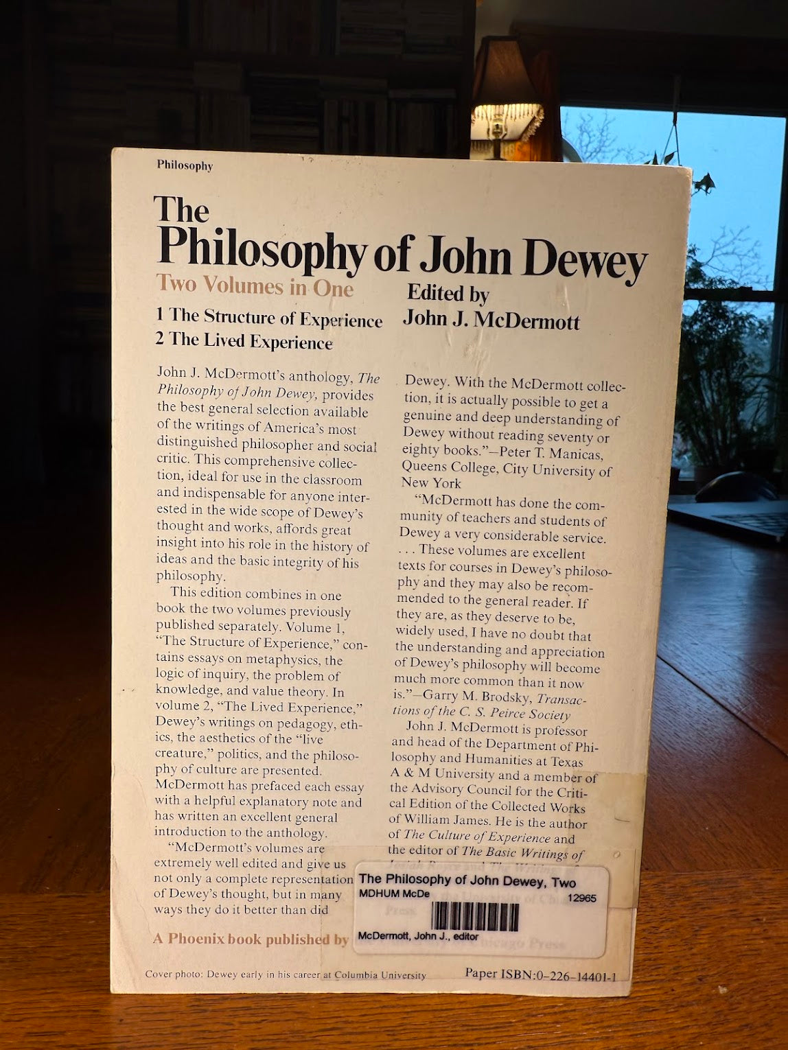 The Philosophy of John Dewey edited by John J. McDermott